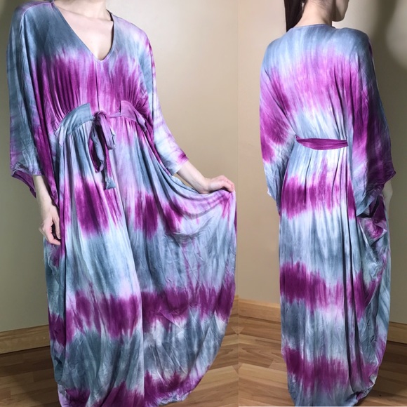 Oversized Tie Dye Maxi Dress - Picture 3 of 8